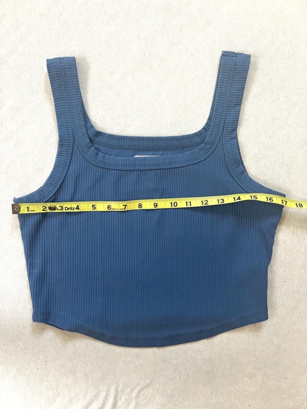 Madewell Ribbed Square-Neck Crop Tank in Denim Blue - Picture 6 of 6